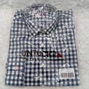 UNTUCKit Shirt Mens Small Gray‎ Gingham Check Regular Fit Button Up